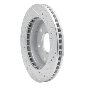 Chevrolet Colorado Brake Rotor (1) - Front Left - R1 Concepts - Drilled & Slotted - Silver - `21-`22
